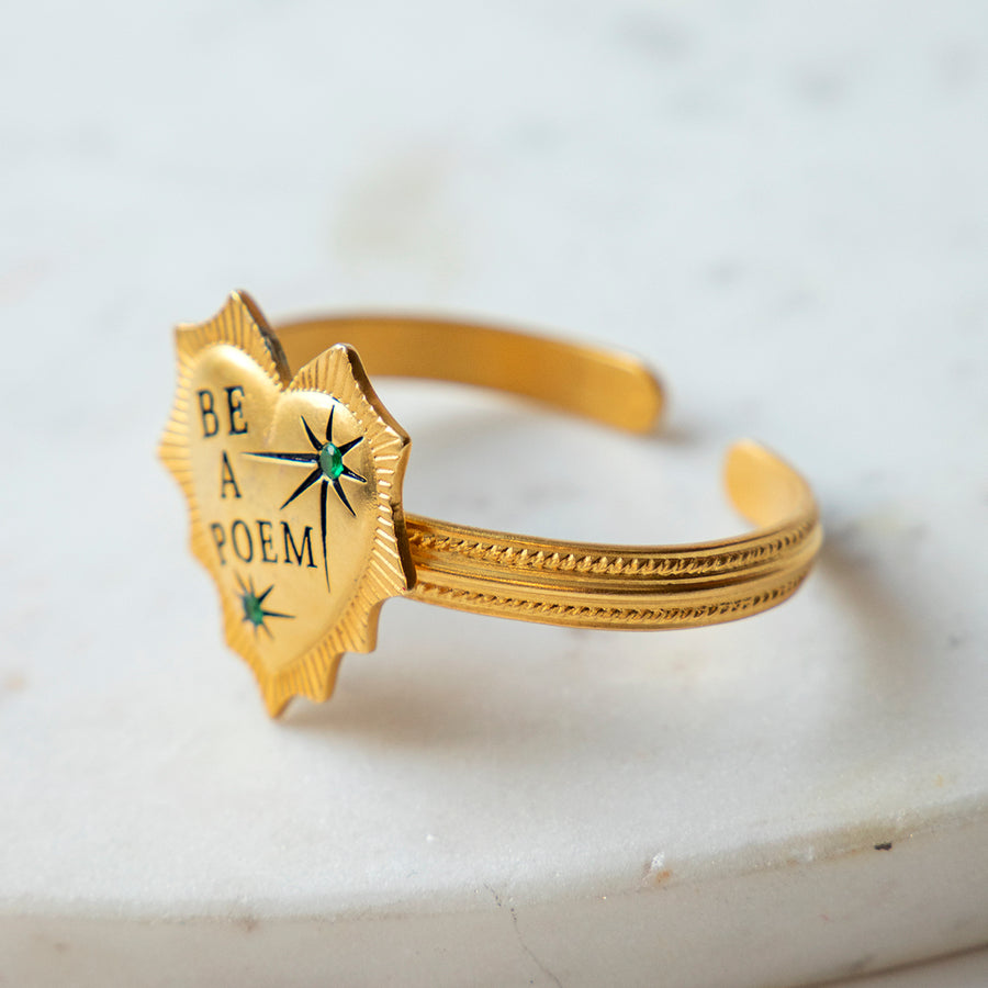 be a poem metal bracelet gold plated