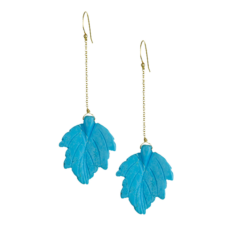 Katerina Psoma Howlite Dangle Earrings gold plated turquoise