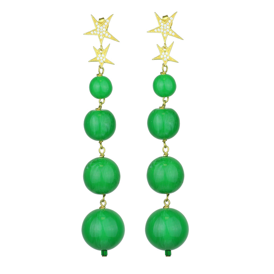 Eva Green Bead Dangle Earrings