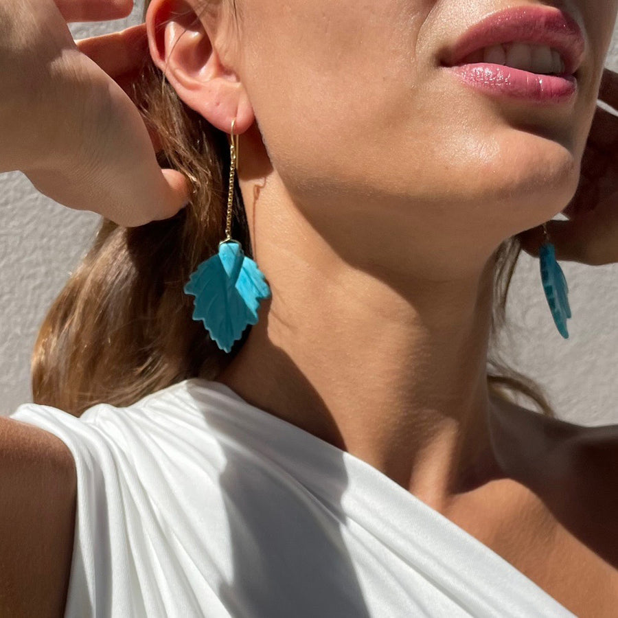 Katerina Psoma Howlite Dangle Earrings gold plated 925 silver