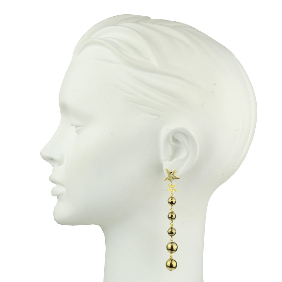 Katerina Psoma Pyrite Bead Dangle Earrings costume jewlery