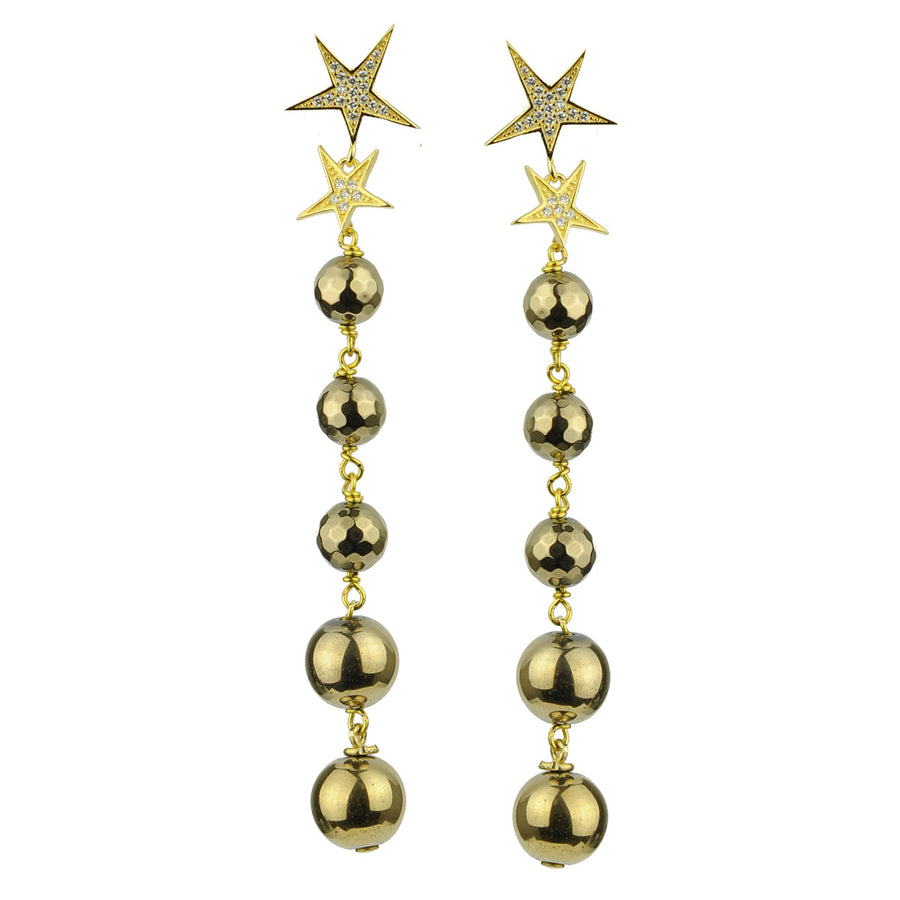 Katerina Psoma Pyrite Bead Dangle Earrings