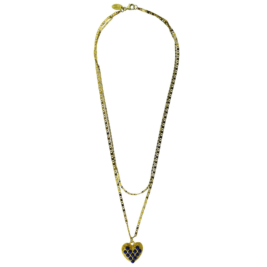lapis blue heart pendants