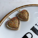 Katerina Psoma Dangle Earrings with Metal Hearts