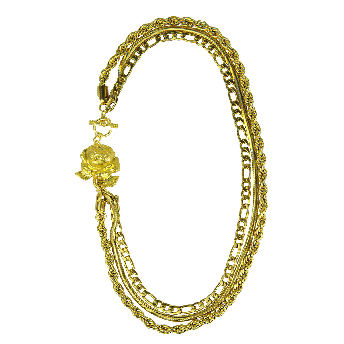 Katerina Psoma triple chain necklace gold plated