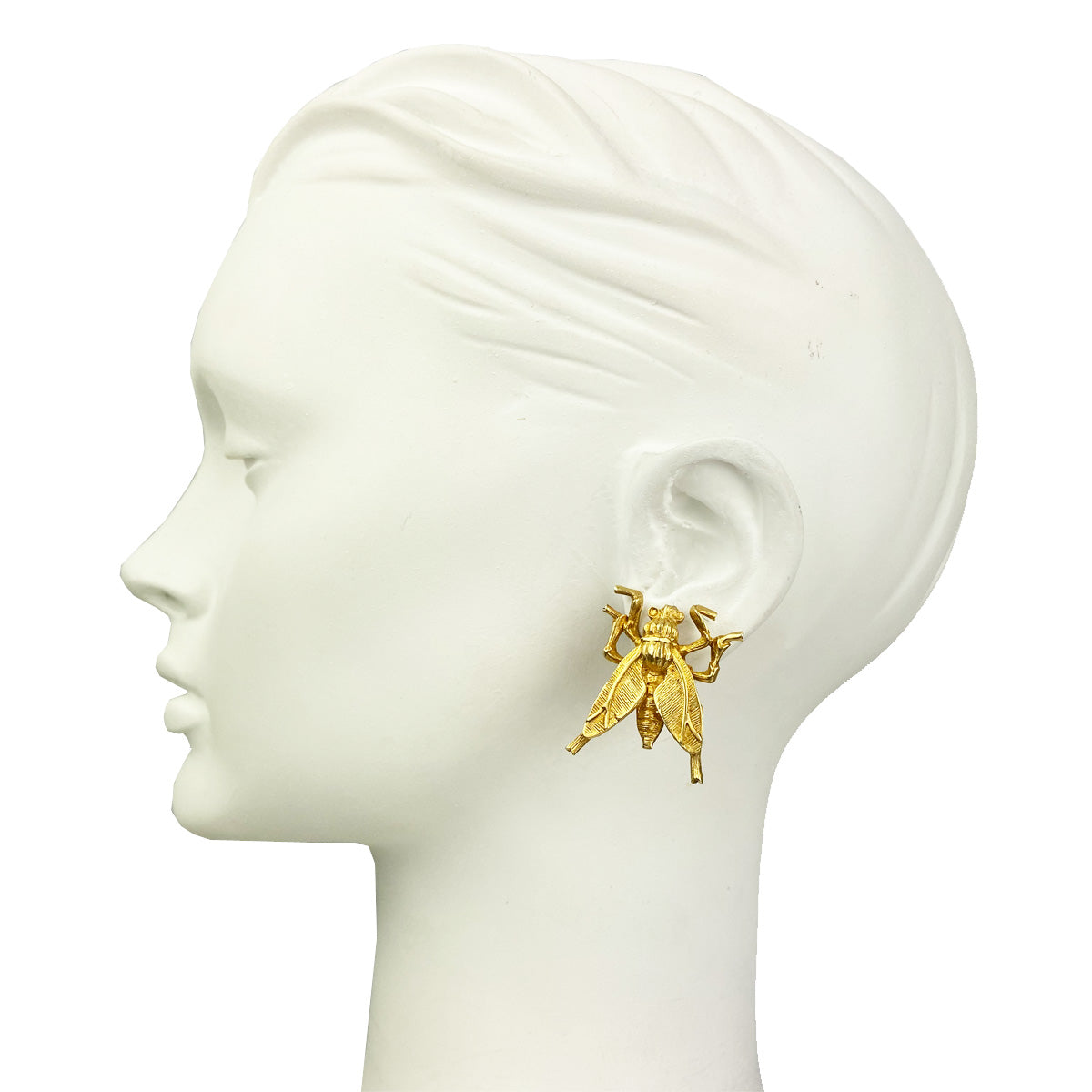 Katerina Psoma Wasp Metal Clip Earrings statement